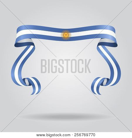 Argentinean Flag Wavy Ribon Background. Vector Illustration.