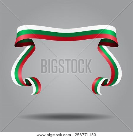 Bulgarian Flag Wavy Ribon Background. Vector Illustration.
