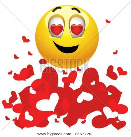 Smiling ball with heart in itÃ¢??s eyes