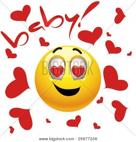 Smiling ball with heart in itÃ¢??s eyes