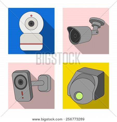 Isolated Object Of Cctv And Camera Symbol. Collection Of Cctv And System Vector Icon For Stock.
