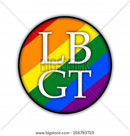Rainbow Gay Couple Pride Flag Circle, Symbol Of Sexual Minorities, Gays And Lesbians, Lbgt