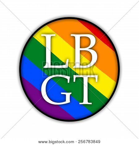 Rainbow Gay Couple Pride Flag Circle, Symbol Of Sexual Minorities, Gays And Lesbians, Lbgt