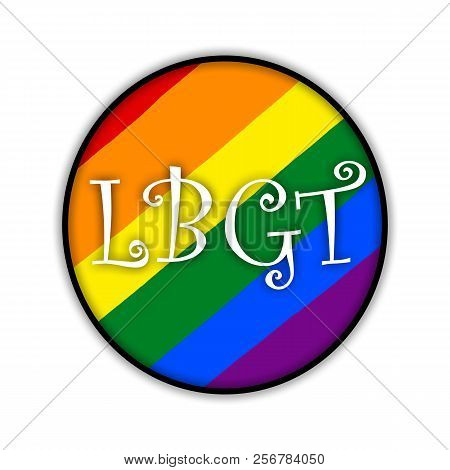 Rainbow Gay Couple Pride Flag Circle, Symbol Of Sexual Minorities, Gays And Lesbians, Lbgt