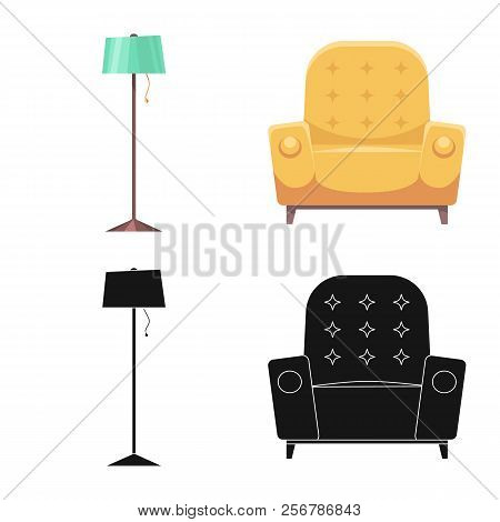 Isolated Object Of Furniture And Apartment Icon. Set Of Furniture And Home Stock Symbol For Web.