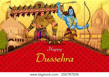 Happy Dussehra Background Showing Festival Of India
