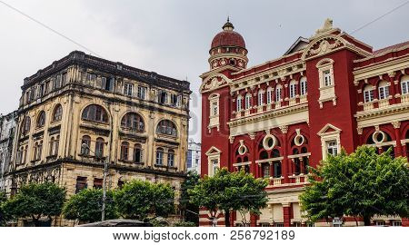 Old Buildings In Yangon, Myanmar