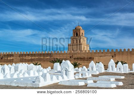 Cemetery And Great Mosque In The Historic City Of Kairouan, Tunisia