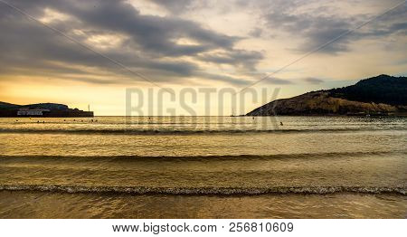 Playa De Gorliz At Sunset, Spain, Basque Country, Bilbao