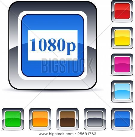pulsanti web quadrati lucidi 1080p.