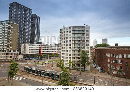 Rotterdam, Netherlands - August 16 - Modern Buildings With Different Style And Color.