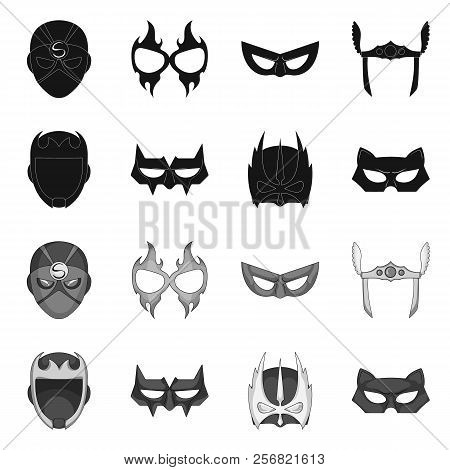 Vector Design Of Hero And Mask Logo. Set Of Hero And Superhero Vector Icon For Stock.