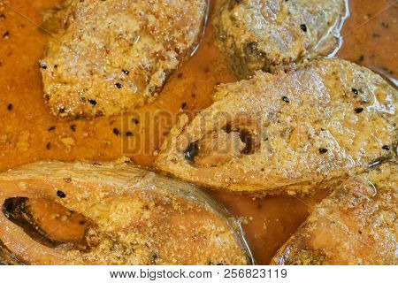 Hilsa Fish Pieces On A Plate.
