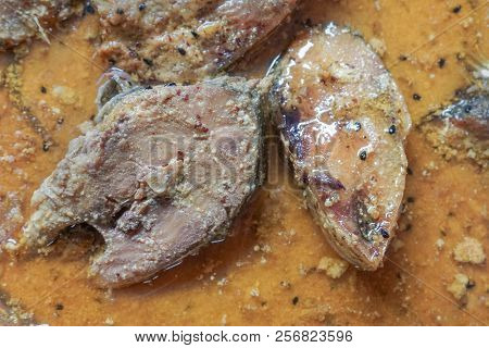 Hilsa Fish Pieces On A Plate.
