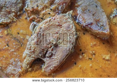 Hilsa Fish Pieces On A Plate.