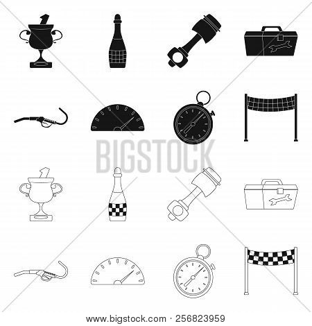 Isolated Object Of Car And Rally Symbol. Set Of Car And Race Stock Vector Illustration.