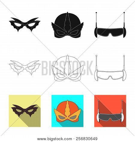 Vector Design Of Hero And Mask Symbol. Set Of Hero And Superhero Stock Vector Illustration.