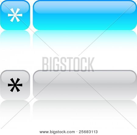 Asterisco brilhante quadrado web botões.