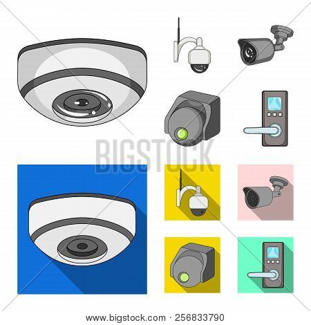 Vector Illustration Of Cctv And Camera Symbol. Collection Of Cctv And System Vector Icon For Stock.