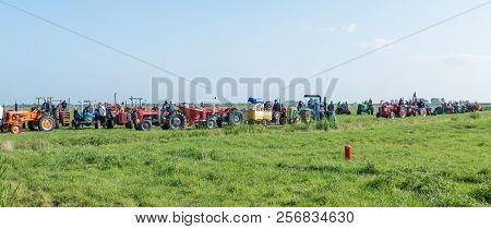 Katwoude, Netherlands - 2018-09-02: Second Oltimer Tractor Tour, Katwoude - Waterland. Participants 