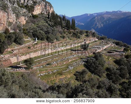 Delphi Ancient Sanctuary At Phocis Greece Europe