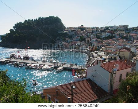 Parga Harbour In Preveza At Greece Europe