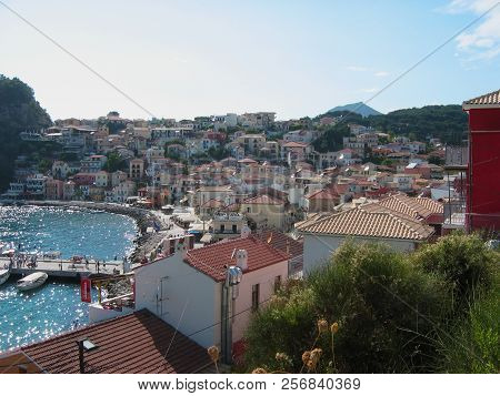 Parga Harbour In Preveza At Greece Europe
