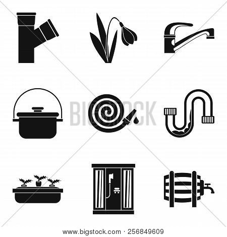 Hydrosystem Icons Set. Simple Set Of 9 Hydrosystem Icons For Web Isolated On White Background