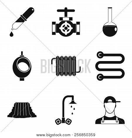 Fluid System Icons Set. Simple Set Of 9 Fluid System Icons For Web Isolated On White Background