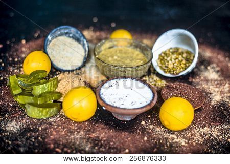Ayurvedic Face Pack Or Ubtan Of Moong Dal Or Green Lentil Or Mung Dal With Lemon,dried Orange Peel P