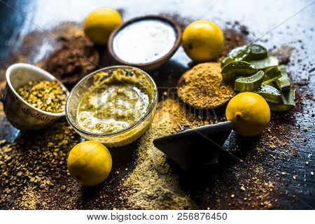 Ayurvedic Face Pack Or Ubtan Of Moong Dal Or Green Lentil Or Mung Dal With Lemon,dried Orange Peel P
