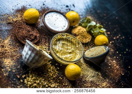 Ayurvedic Face Pack Or Ubtan Of Moong Dal Or Green Lentil Or Mung Dal With Lemon,dried Orange Peel P
