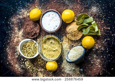 Ayurvedic Face Pack Or Ubtan Of Moong Dal Or Green Lentil Or Mung Dal With Lemon,dried Orange Peel P