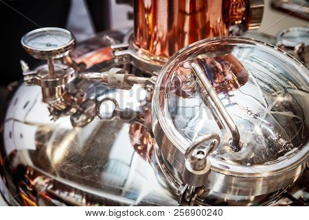 Fragment Of Copper Alembic For Making Alcohol