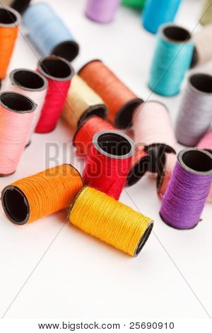 bobbins of lurex thread
