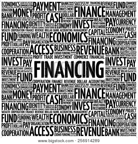 Financing Word Cloud Collage, Business Concept Background