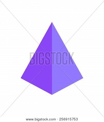 Tetrahedron Purple Color, Three Dimensional Figure Of Pyramid, Shape And Geometric Form, Polygonal E