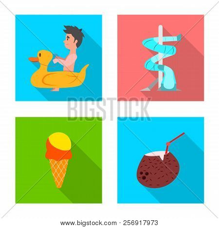 Isolated Object Of Pool And Swimming Logo. Collection Of Pool And Activity Stock Vector Illustration