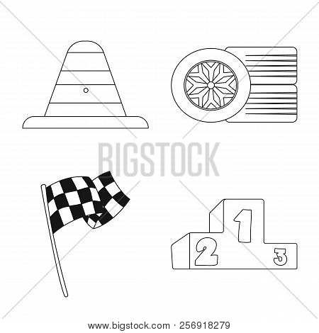 Vector Illustration Of Car And Rally Logo. Set Of Car And Race Stock Vector Illustration.