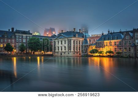 Dutch Parliament Building , Mauritshuis Art Museum And Court Building Complex Binnenhof Located In T