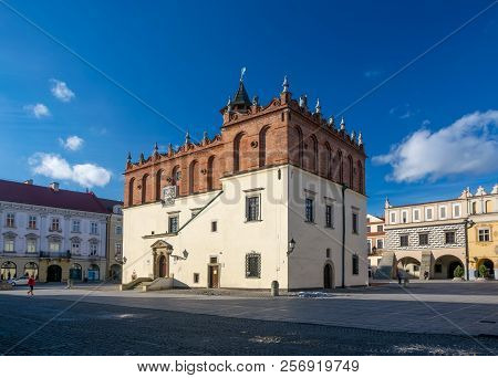 Scenic View Of Renaissance Town Hall On Market Square Of Old Town In Tarnow, Poland