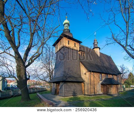 Wooden Gothic Church Of St. Mary In Tarnow, Poland