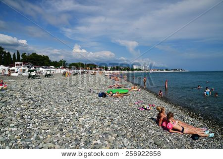 Sochi, Russia - June 5. 2018. Pebble Beach In Imereti Bay