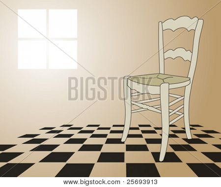 Room with a abandon chair