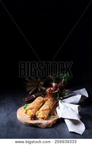 Tasty Autumnal Omas Pancakes With Apple And Cinnamon