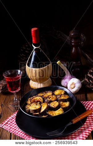 Melitzanes Tiganites - Fried Aubergines In The Greek Style.