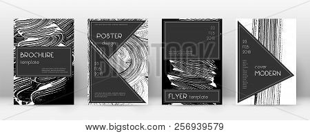 Cover Page Design Template. Black Brochure Layout. Beauteous Trendy Abstract Cover Page. Black And W