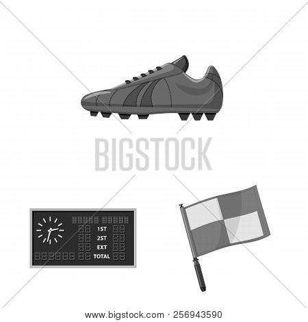 Vector Design Of Soccer And Gear Symbol. Collection Of Soccer And Tournament Stock Symbol For Web.