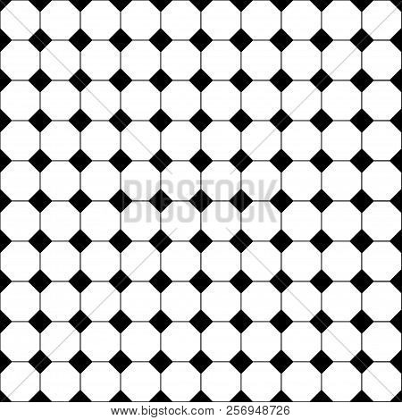 Vintage Diagonal Chequerwise Squares Cross Lines Vector Pattern Or Background. Texture For Tiles