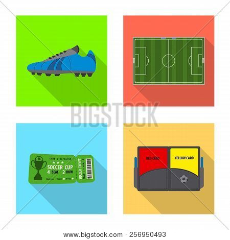 Vector Design Of Soccer And Gear Icon. Set Of Soccer And Tournament Stock Vector Illustration.